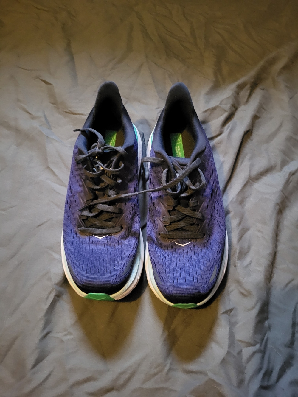 Women's Hoka Clifton 8 Running Shoes Purple Green 7b